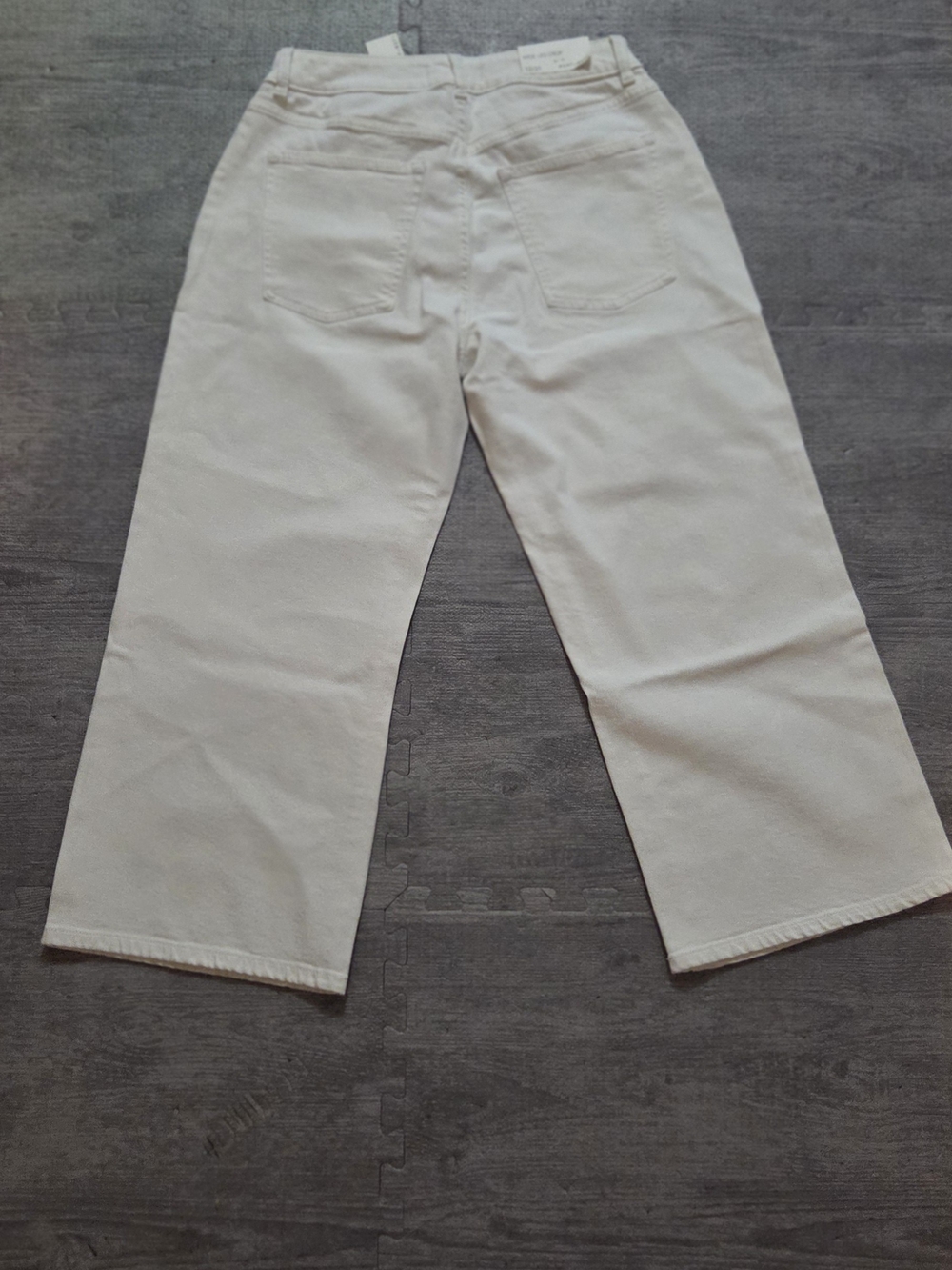 NWT Warp + Weft Wide Leg Ankle Crop Jeans in White Size 12 / 31 - Picture 5 of 12